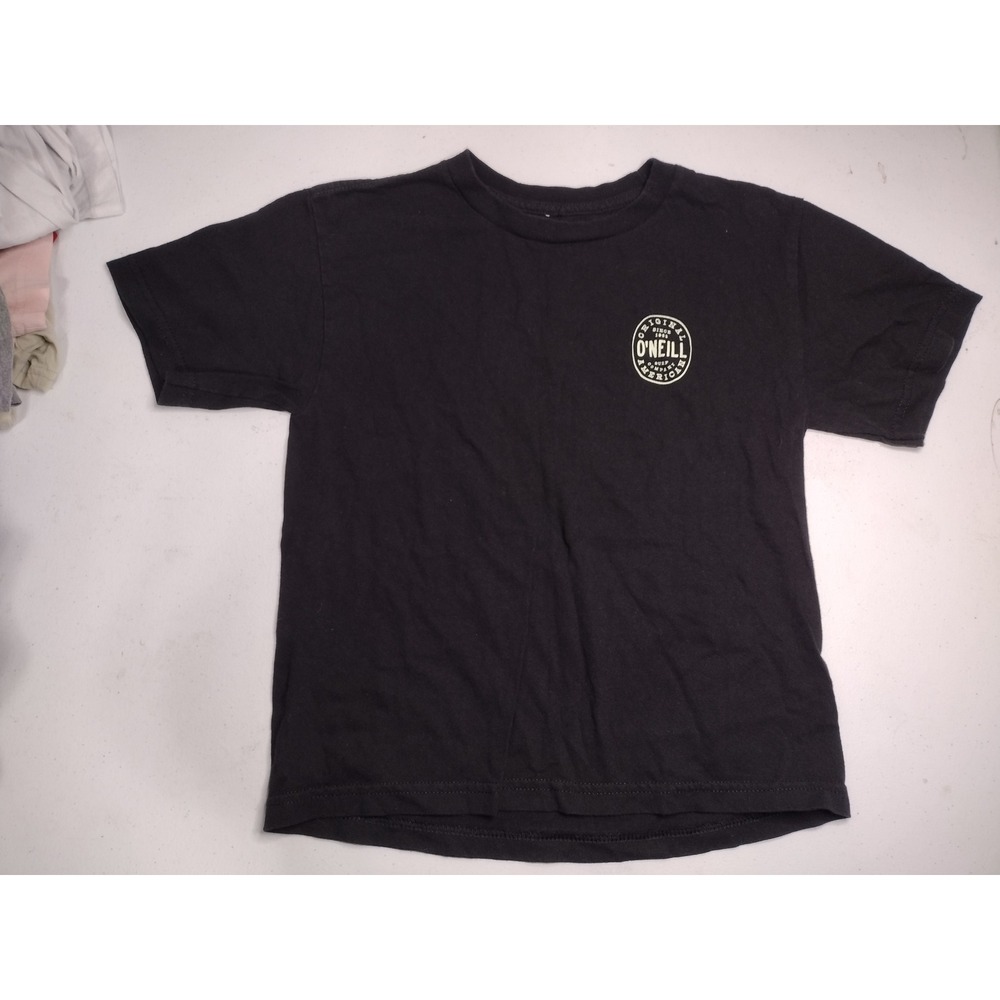 ONeill Boys Standard Fit T Shirt Black Graphic Print Size Small